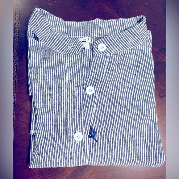 Petite Striped Long Sleeve Embroidered Shirt​ - Picture 5 of 5